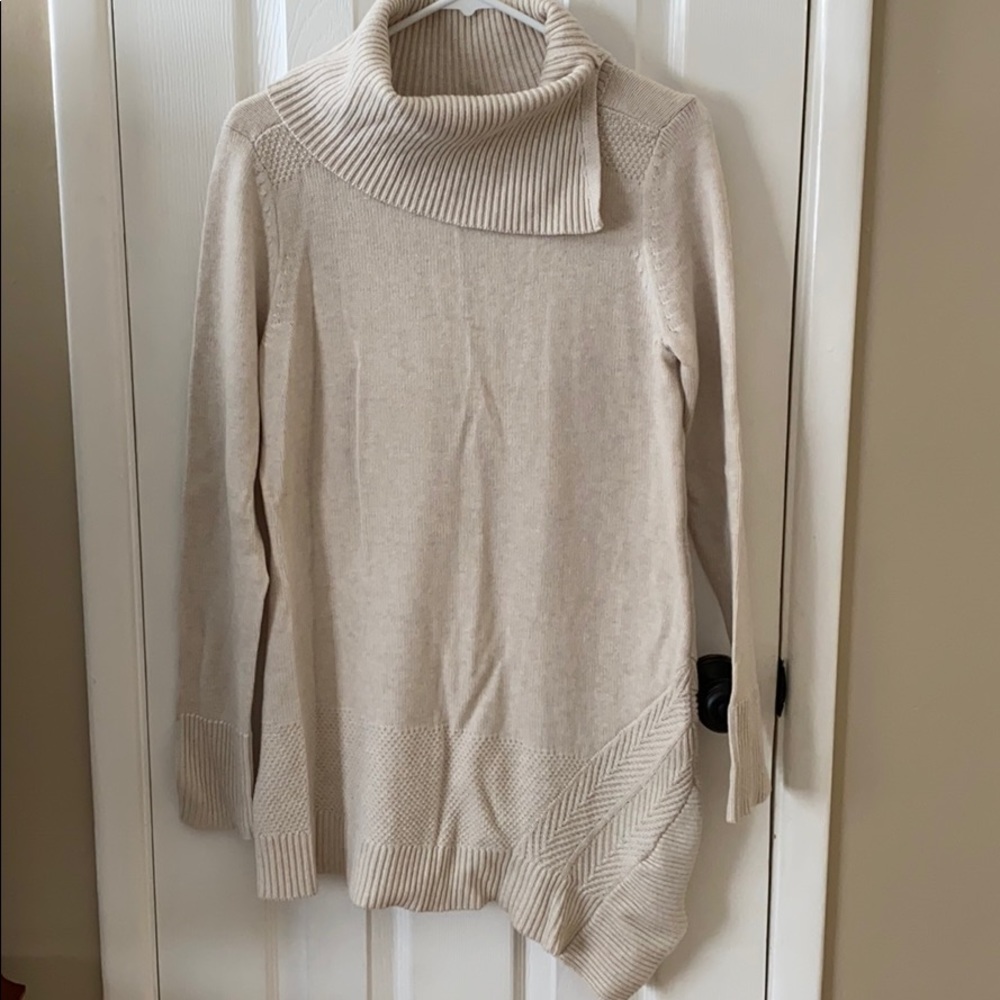 NWOT H By Halston Sweater Turtleneck Asymmetrical